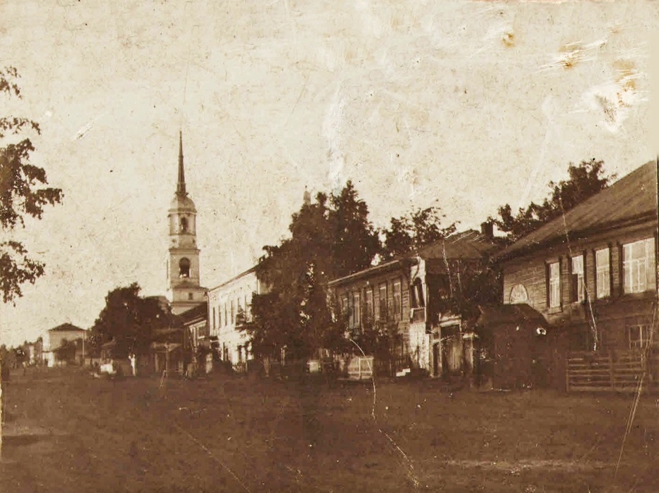 Улица Базарная в Ижевском заводе. 1885-1887 г. Музей города Ижевска.
