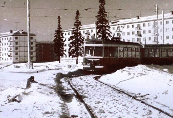 Трамвайное кольцо на "Буммаше", конец 1960-х. Ижевск.