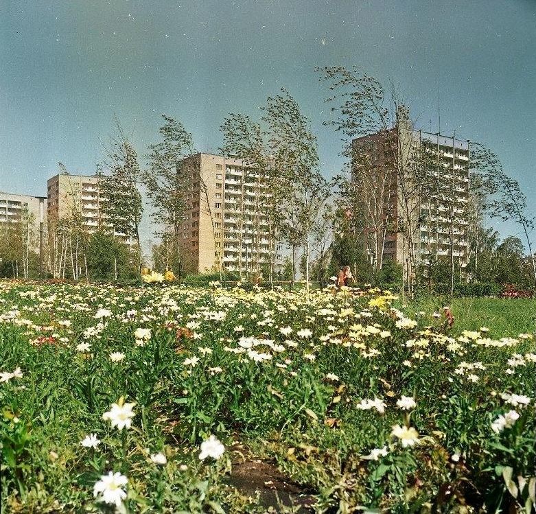 Центральная площадь и 14-этажки. И деревья еще маленькие. 1975 год. Ижевск.