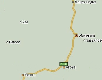 Село Вавож на карте.
