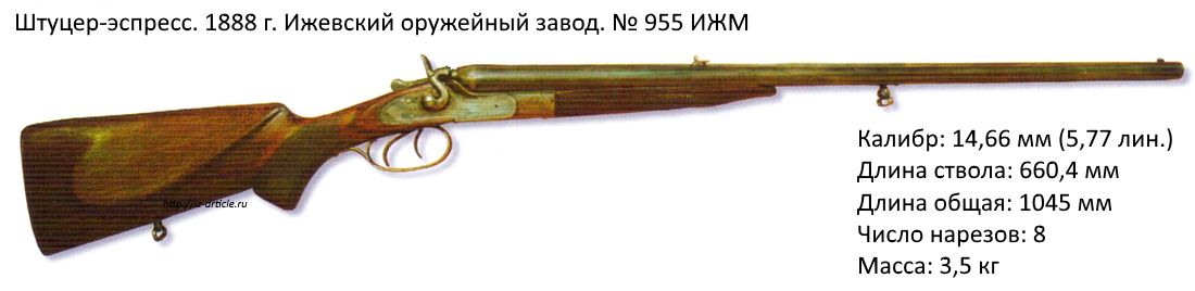 Штуцер-эспресс. 1888 г. Ижевский оружейный завод. № 955 ИЖМ