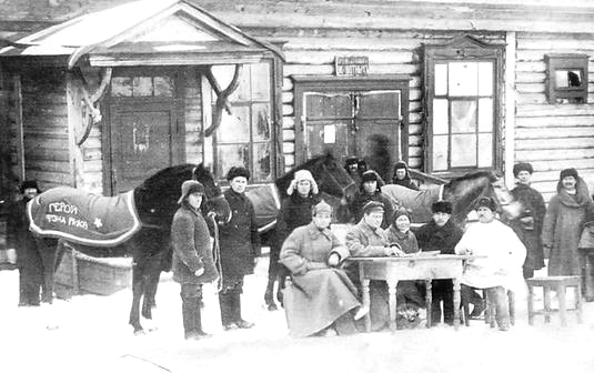 Отбор лошадей для Рабоче-крестьянской Красной Армии в Алнашской ветлечебнице. 1938г. Алнаши фото.