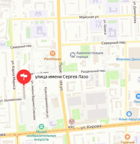 Улица Лазо Ижевск. Карта.