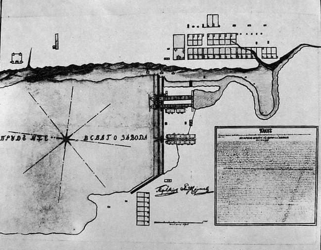 Первый план поселка Ижевский завод, датируемый 1764 годом
